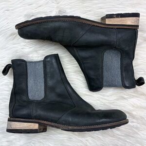 Kodiak Alma Chelsea Boots Water Resistant Leather Black Gray Womens 10